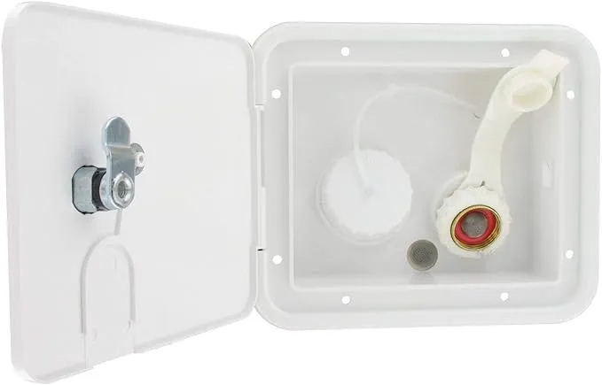 Valterra White Gravity City Water Hatch Fill Dish Lock Keys RV Trailer