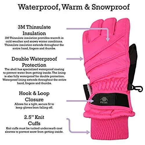 N'Ice Caps Kids Thinsulate Waterproof Warm Winter Snow Gloves