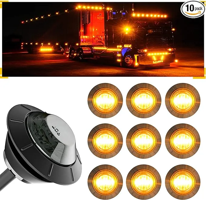 3/4&#039;&#039; Led Trailer Marker Clearance Lights Amber Round 12v Led Side Marker Front 