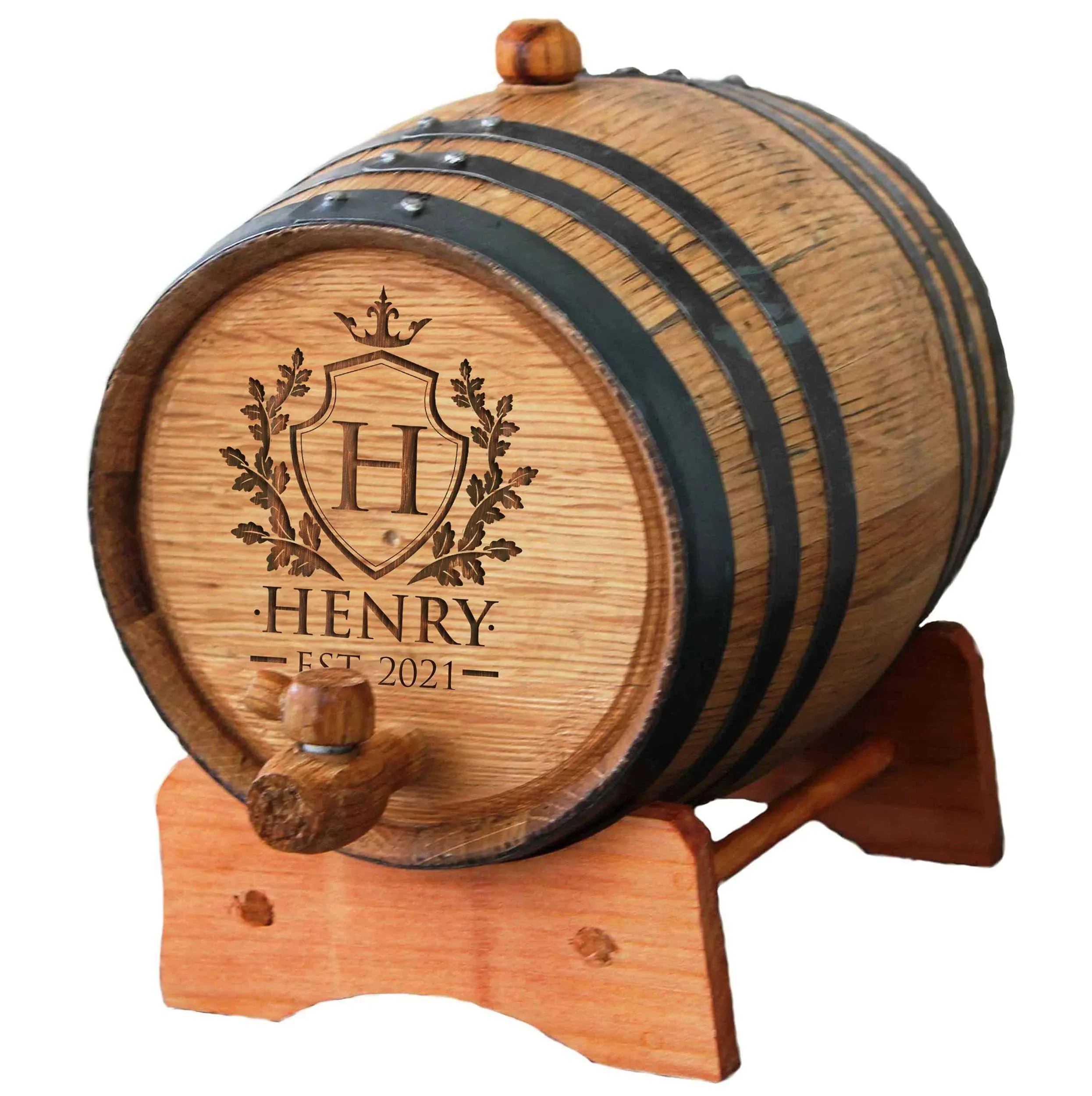 Personalized Custom 2 L. Whiskey Oak Barrel - Engraved Wine &amp; Bourbon Barrel 