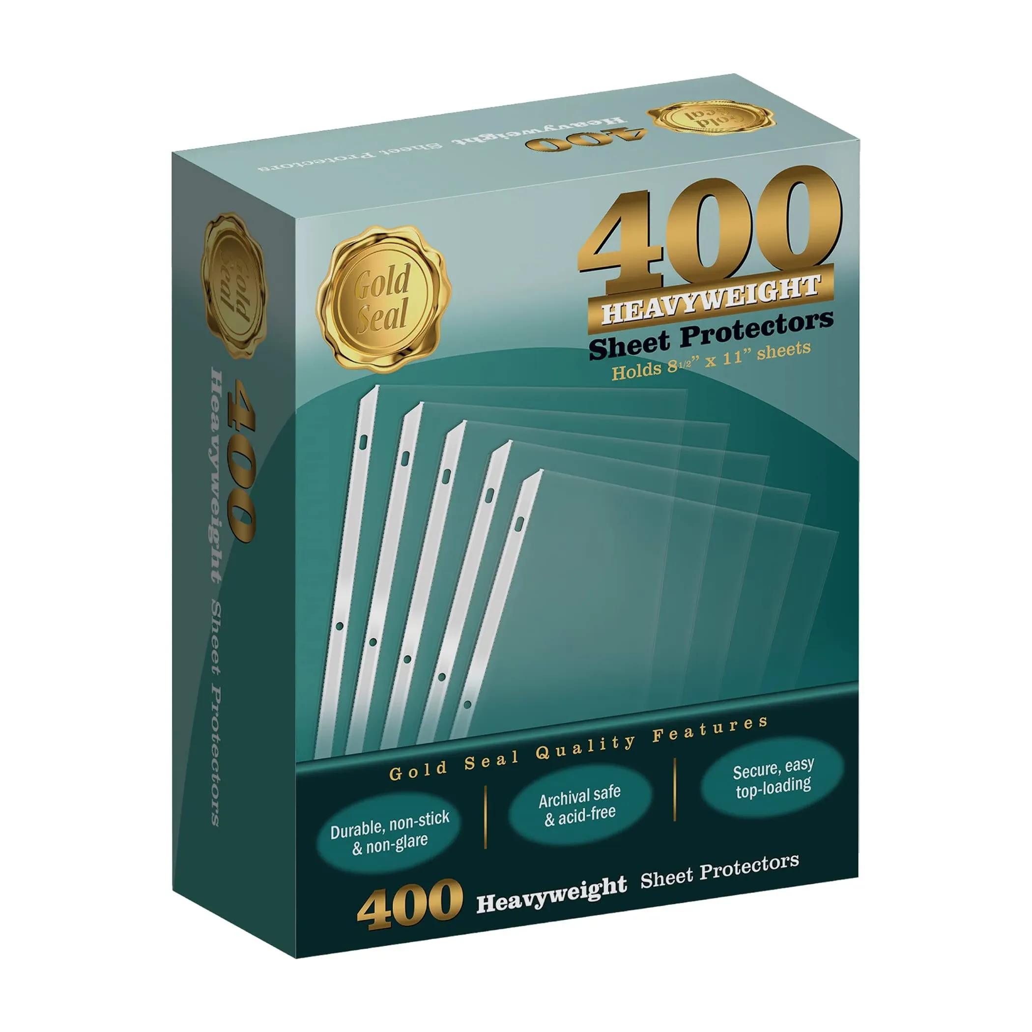 400 Count Clear Heavyweight Poly Sheet Protectors by Gold Seal, 8.5 inch x 11 ...