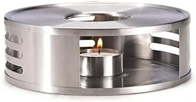 Stainless Steel Teapot Warmer with Tea Light Candle - Teabloom Modern Tea Trivet