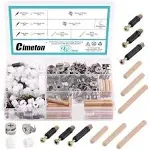 Generic Cimeton 120pcs Furniture Connecting Hardware Connectors Assortment Kit Including Cam Fitting Wood Dowel Pins and Pre-Inserted N