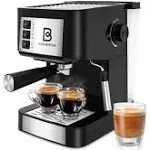 CASABREWS 20 Bar Espresso Machine, Professional Espresso Maker with Milk Frother Steam Wand, Espresso Coffee Maker and Cappuccino Machine with Removable Water Tank for Latte, Gift for Dad Mom