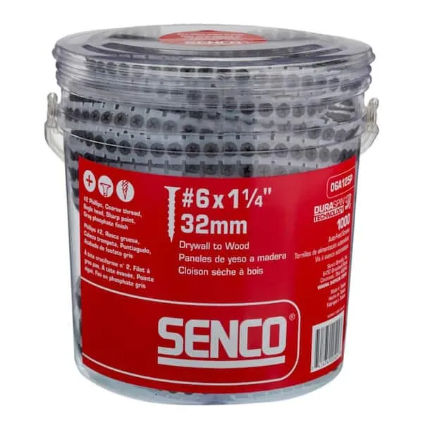 Senco 06A162P Duraspin# 6 by 1-5/8" Drywall to Wood Collated Screw (1, 000per Box)