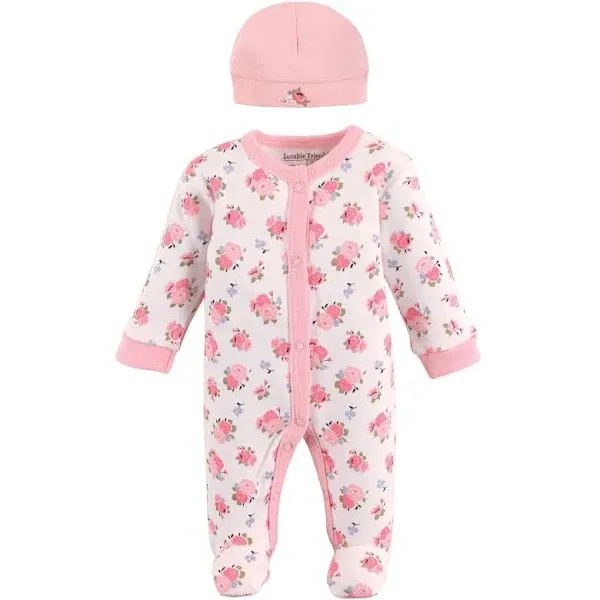 Luvable Friends Baby Sleep N Play and Cap, Floral, Preemie