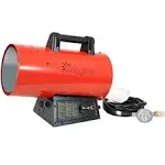 Sunnydaze 60,000 BTU Forced Air Propane Heater - Overheat Auto-Shutoff - Red