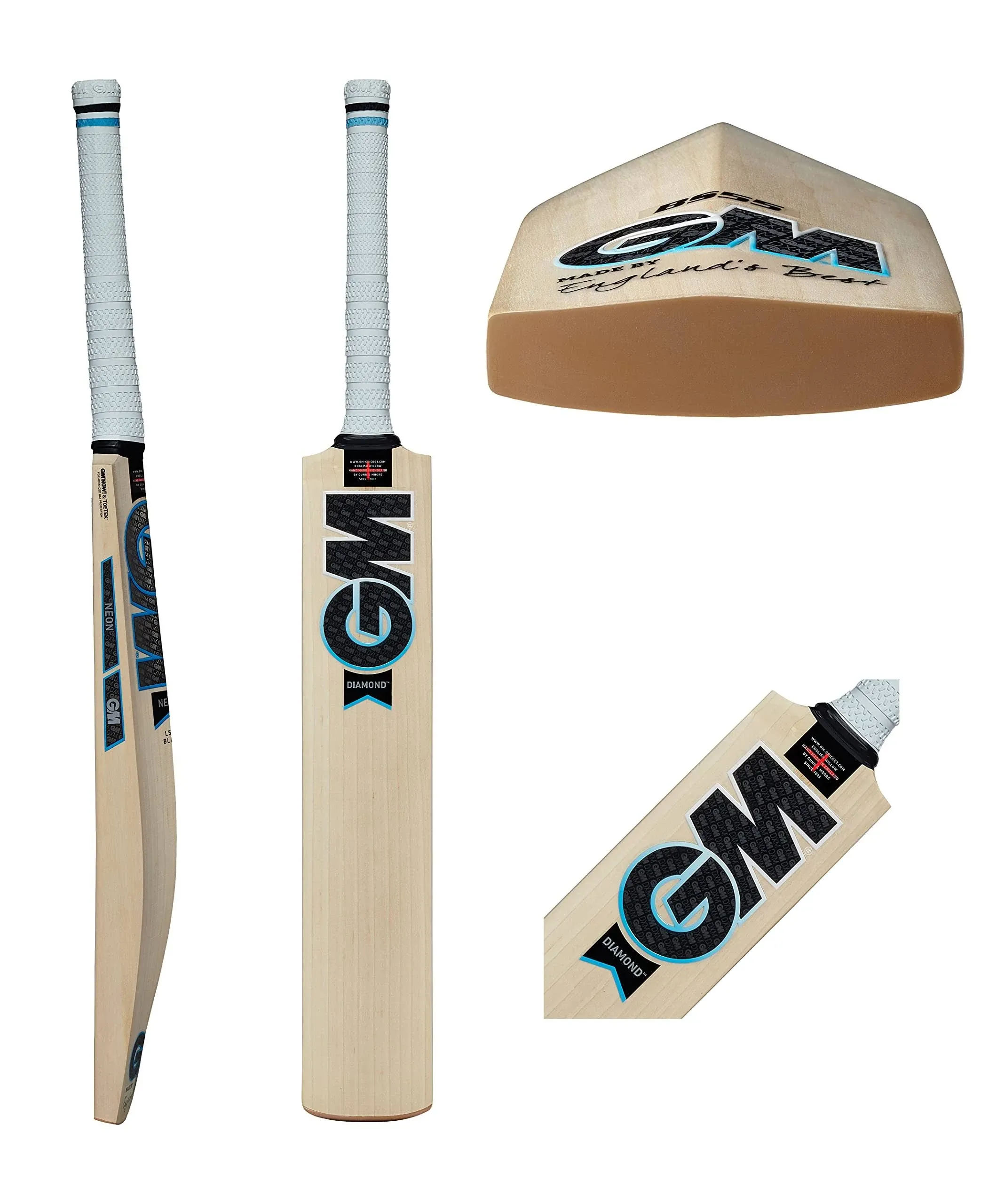 Gunn & Moore GM Diamond Signature Premium English Willow Cricket Bat, Men's Size ...