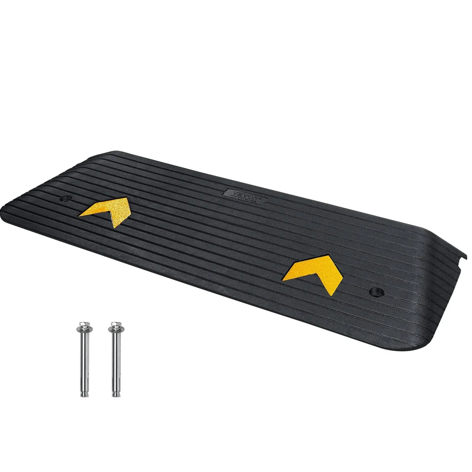 VEVOR Rubber Threshold Ramp, 2&#034; Rise Threshold Ramp Doorway, Recycled Rubber Pow
