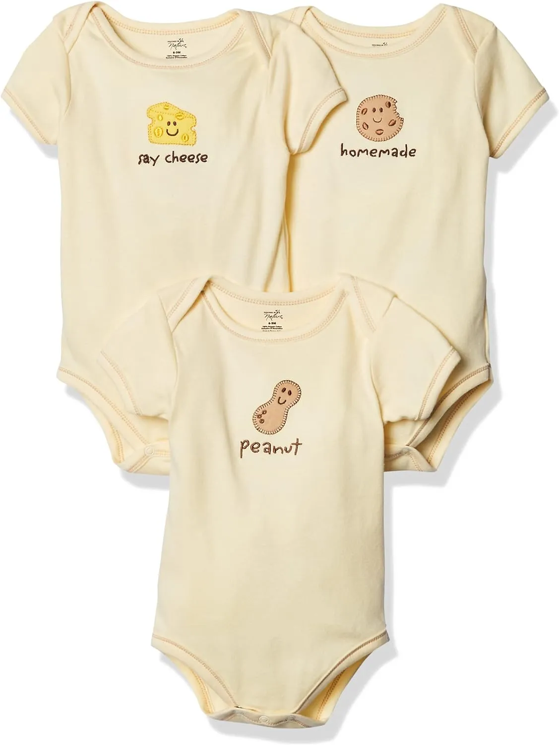 Touched by Nature Organic Cotton Bodysuits Peanut / 0-3 Months