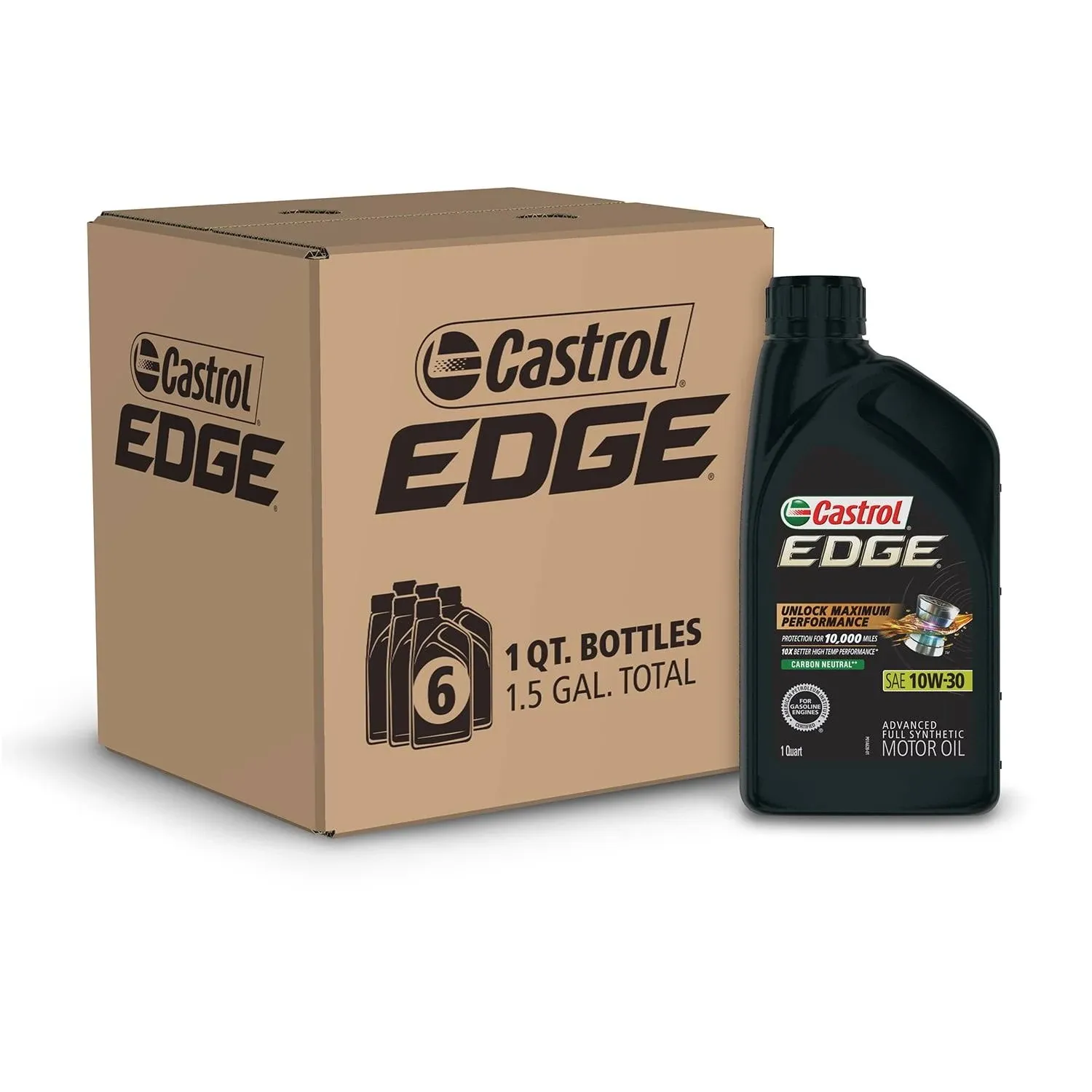 Castrol Edge 10W-30 Advanced Full Synthetic Motor Oil, 1 Quart, Case of 6