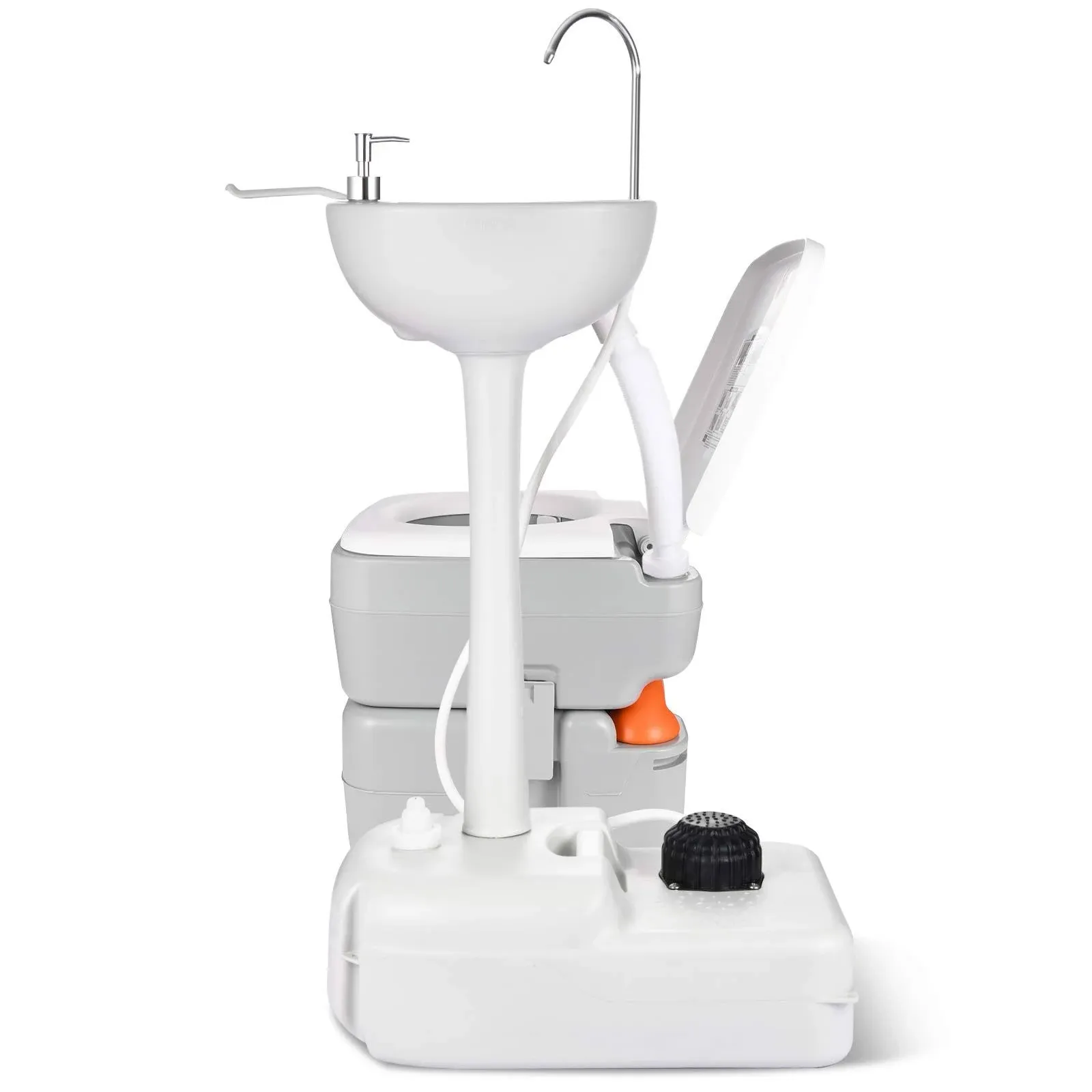 YITAHOME Portable Sink and Toilet, 17 L Sink 5.3 Toilet Grey White