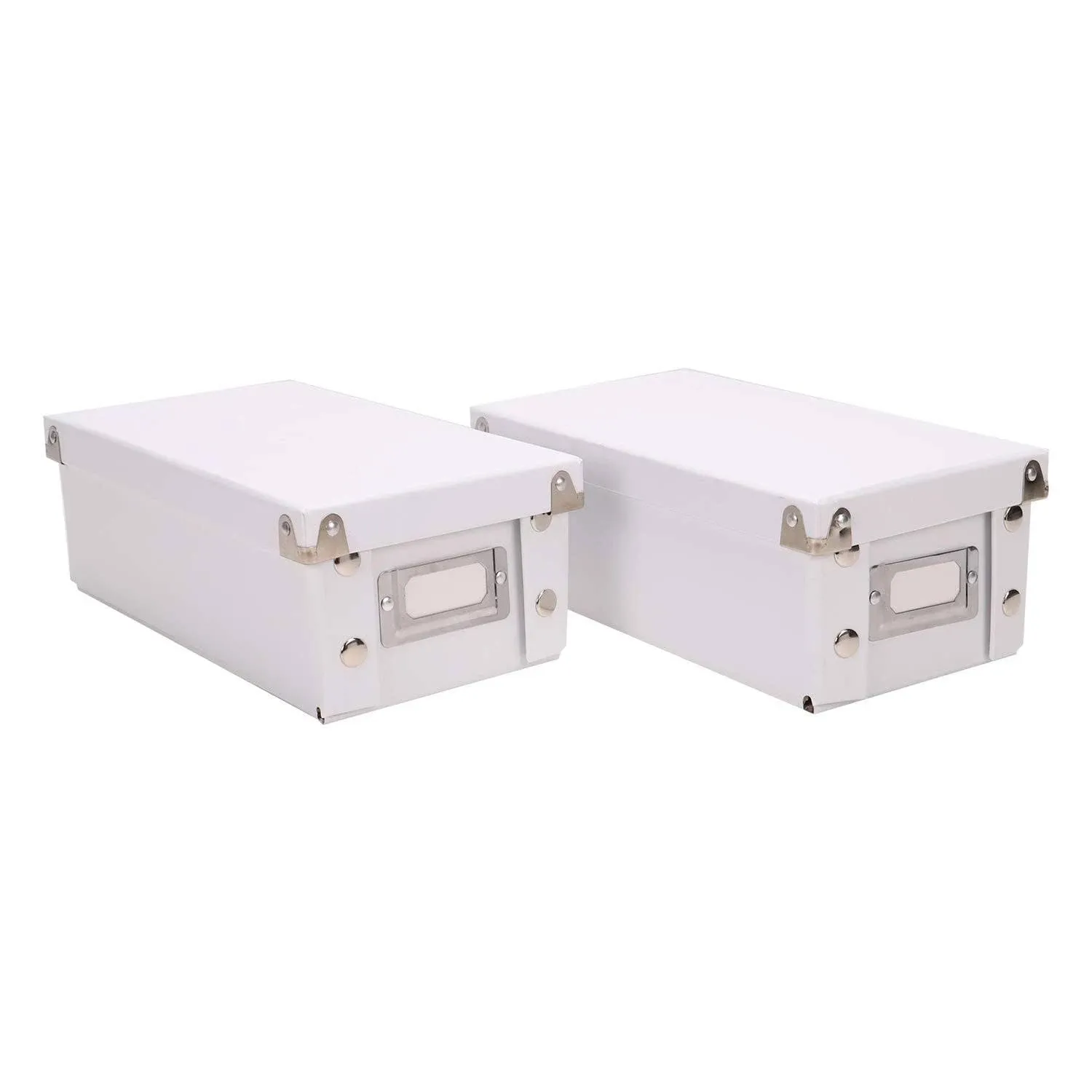 Snap-N-Store Index Card Holder - Collapsible Organizer Box Fits 1100 3x5-Inch Flash Cards - Business, Recipe, or Note Card Storage Boxes - 2 Pack,