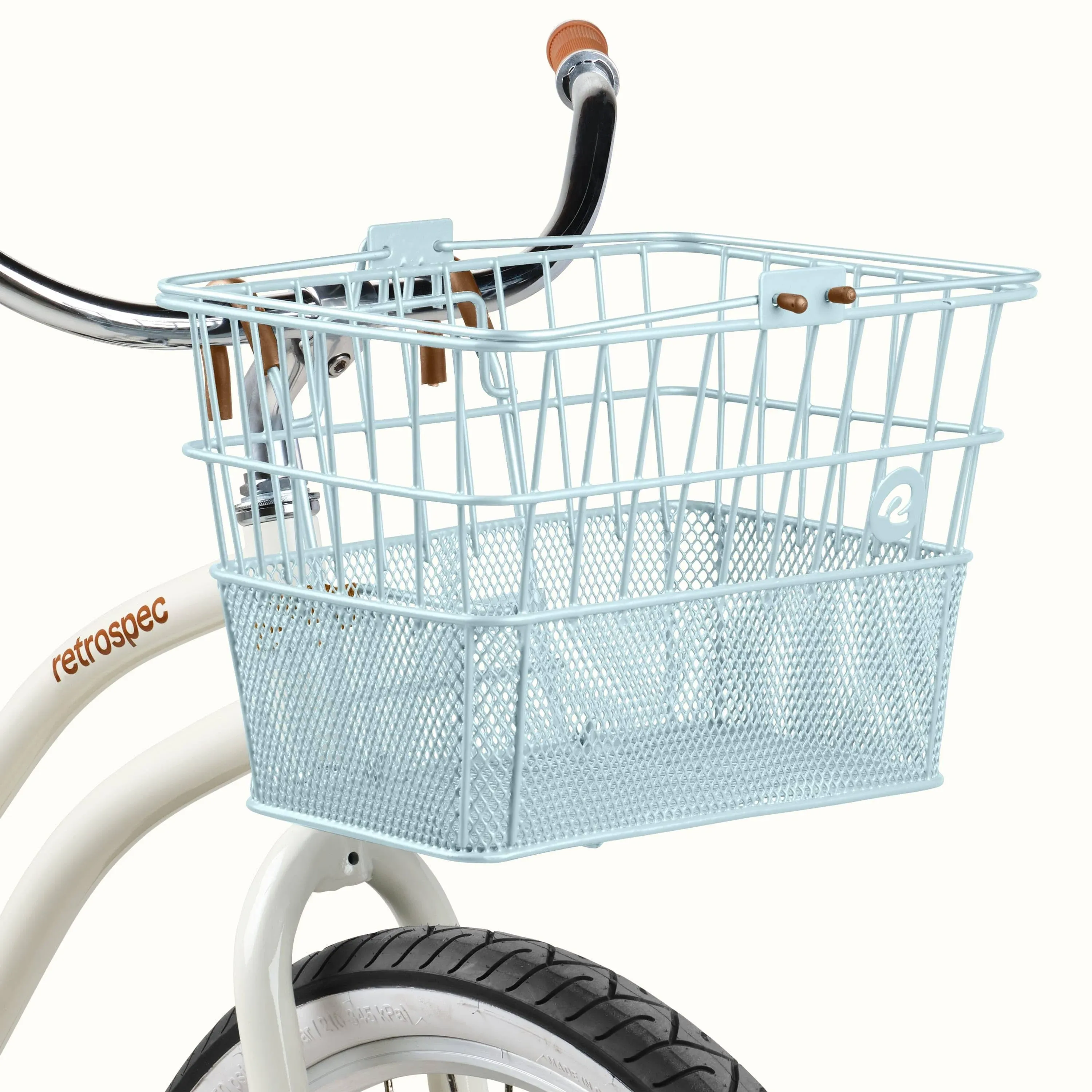 Retrospec Detachable Steel Half-Mesh Apollo Bike Basket with Handles