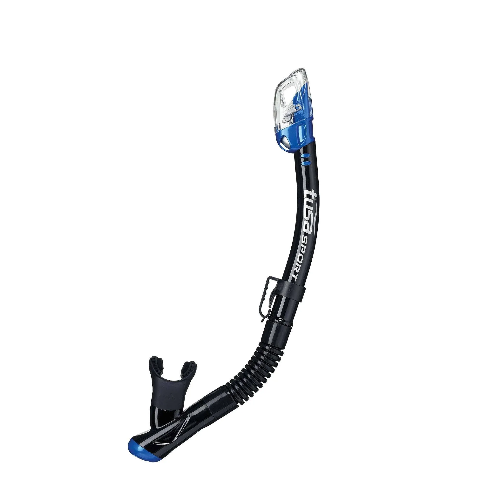 Tusa Sport Dry Top Snorkel, Metallic Blue