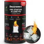 Dextreme Quick Instant Fire Starter 100Pcs - Waterproof All-Purpose Indoor &amp; ...