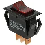 Carling Technologies LTA201-TR-B/125Nx2 Illuminated Rocker Switch Red 125V Neon Lamp (Pack of 2)