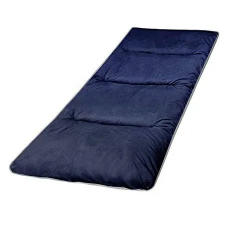 REDCAMP Folding Cot Pads for Sleeping Extra Thick, Soft Comfortable Velvet & Corduroy Cotton Camping Cot Mattress Pad for Backpacking Hiking, Black Blue Brown Grey 75x30 inches