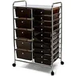 Seville Classics 15-Drawer Organizer Cart - Black