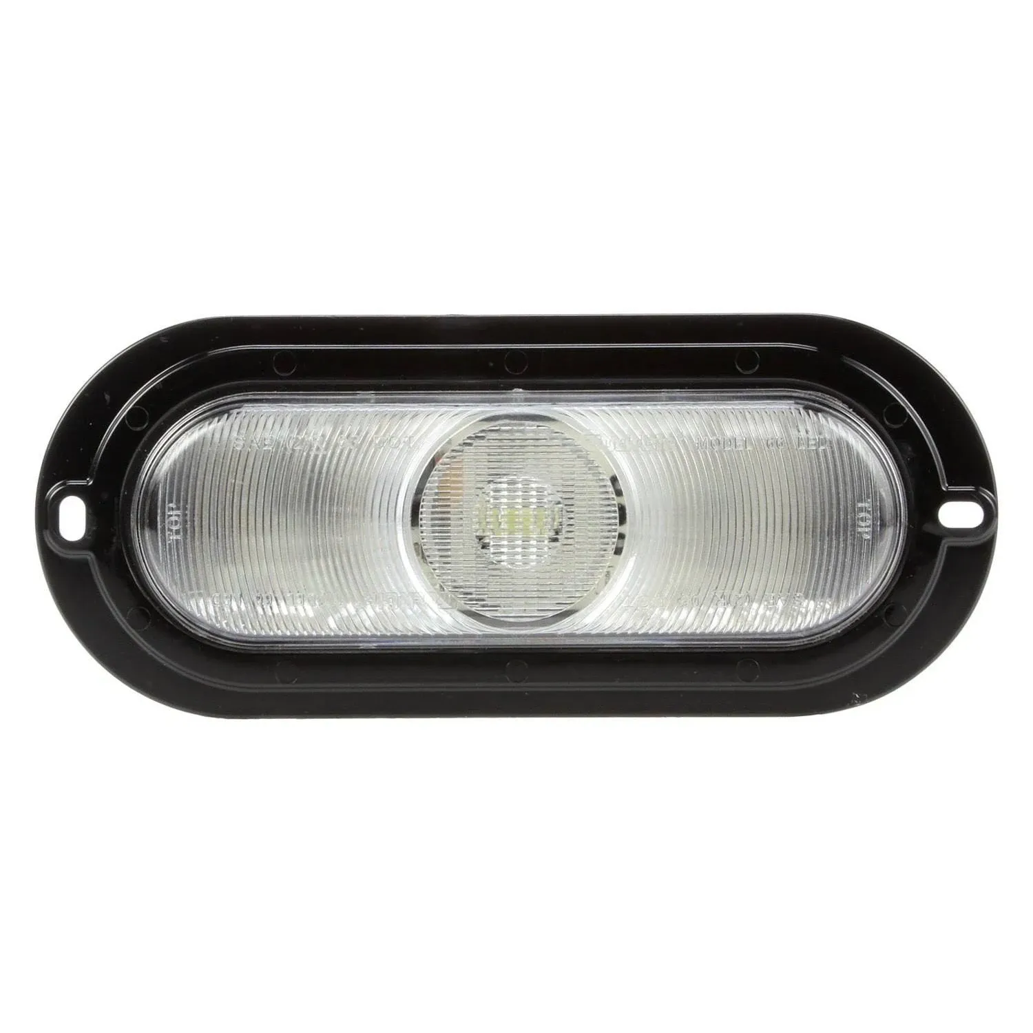 66 Series, LED, Clear Oval, 1 Diode, Back-Up Light, Black FlanMount, Fit 'N Forget S.S., 12V