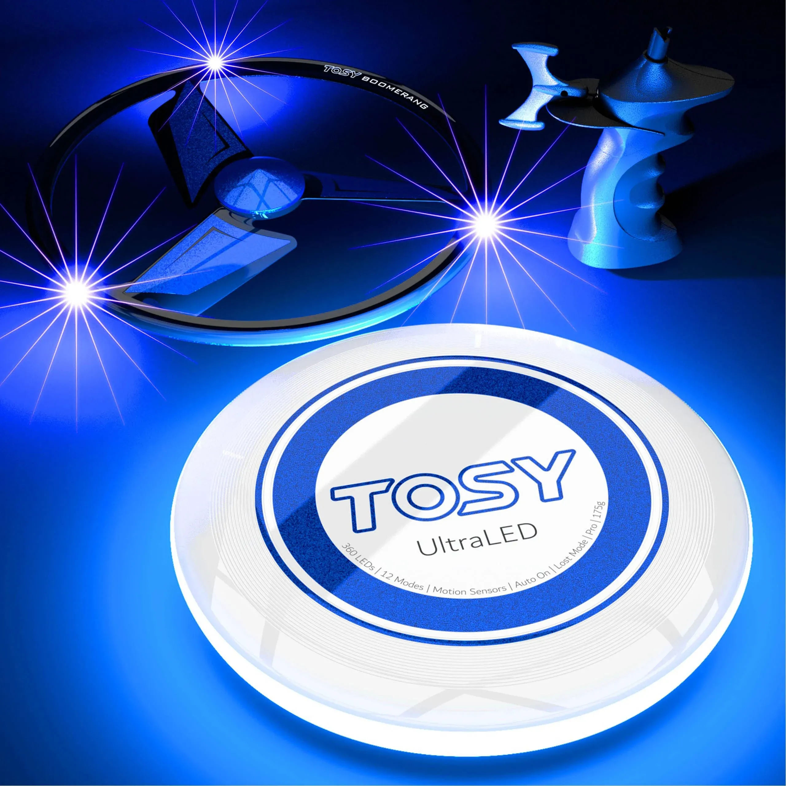 Tosy Patented Boomerang - 3 Super Bright LEDs, Rechargeable, Auto Light Up ...