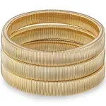 Ettika 18k Gold Plated Flex Stretch Bangle Set