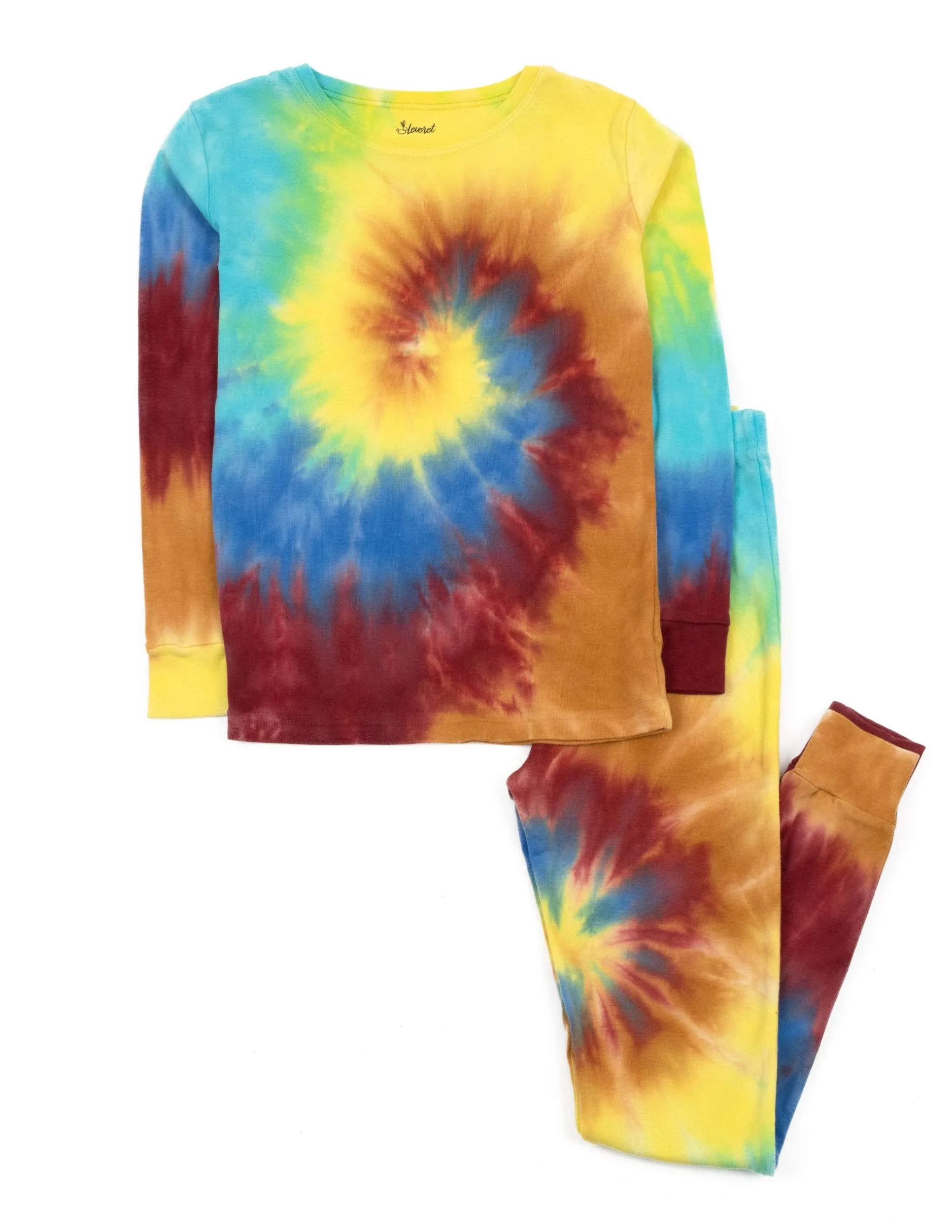 Leveret Kids & Toddler Pajamas Boys Girls 2 Piece PJ's 100% Cotton Tie Dye (Size 2-14 Years)