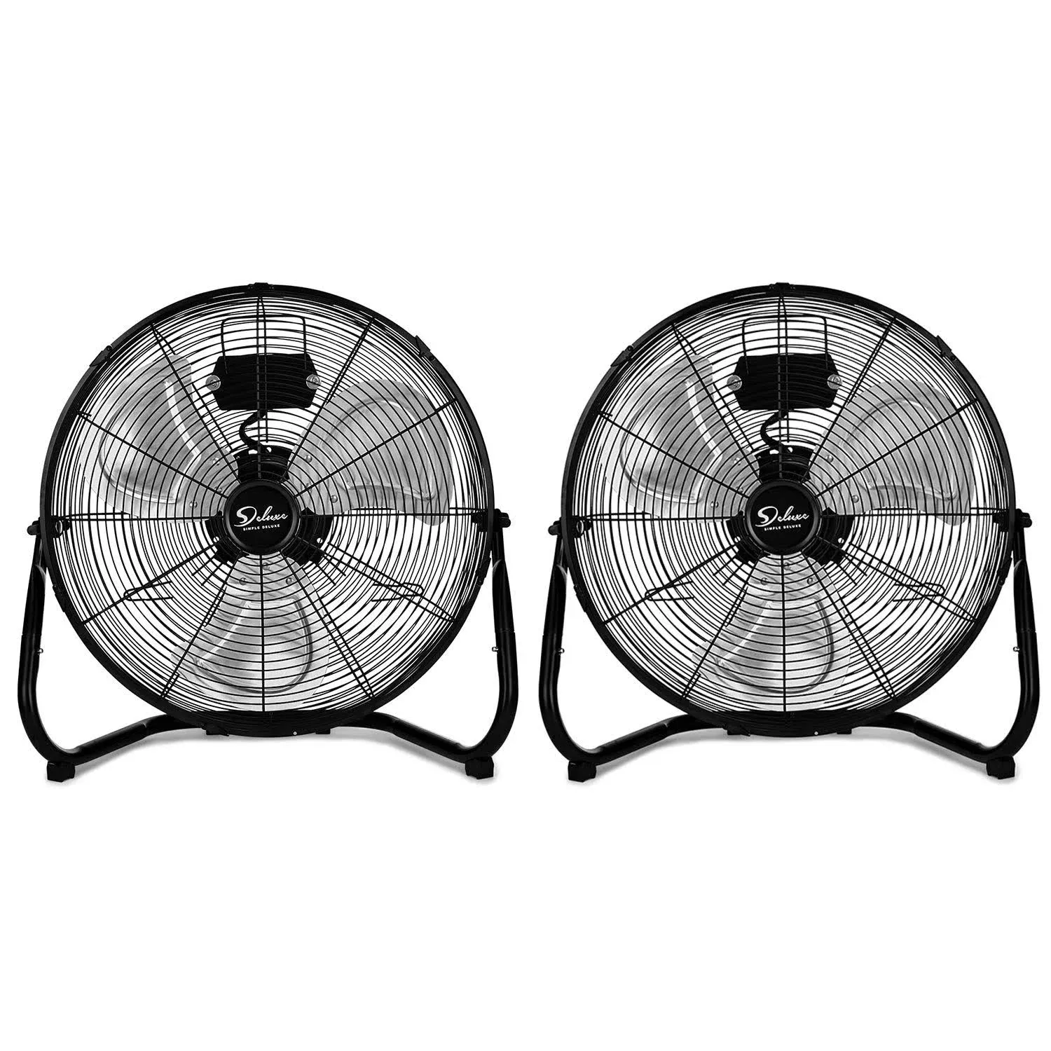 Simple Deluxe 3-Speed High Velocity Heavy Duty Metal Industrial Floor Fans Quiet