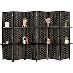 Bonnlo Upgraded Heavy Duty 6ft Tall Rattan Room Divider Screens