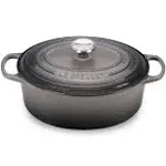 Signature 2.75-Quart Cast Iron Oval Dutch Oven with Stainless Steel Knob- Oyster