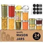 SPANLA 12 Pack Glass Canning Jars