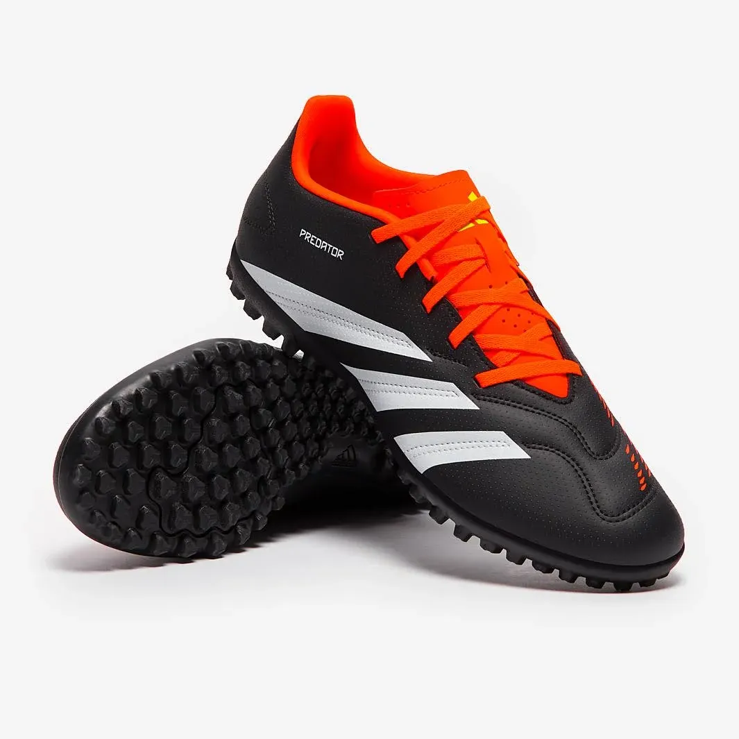 Adidas Predator Club Turf Men's Soccer Shoes, Core Black/Cloud White/Solar Red / 11