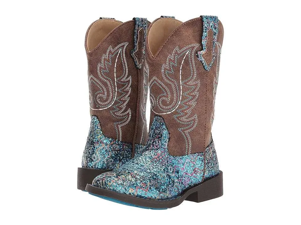 Roper Little Kids Glitter Aztec Boot, Blue, 13