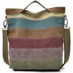 Cvfaji Womens Shoulder Bags Canvas Hobo Handbags Multi-Color Casual Messenger Bag Top Handle Tote Crossbody Bags