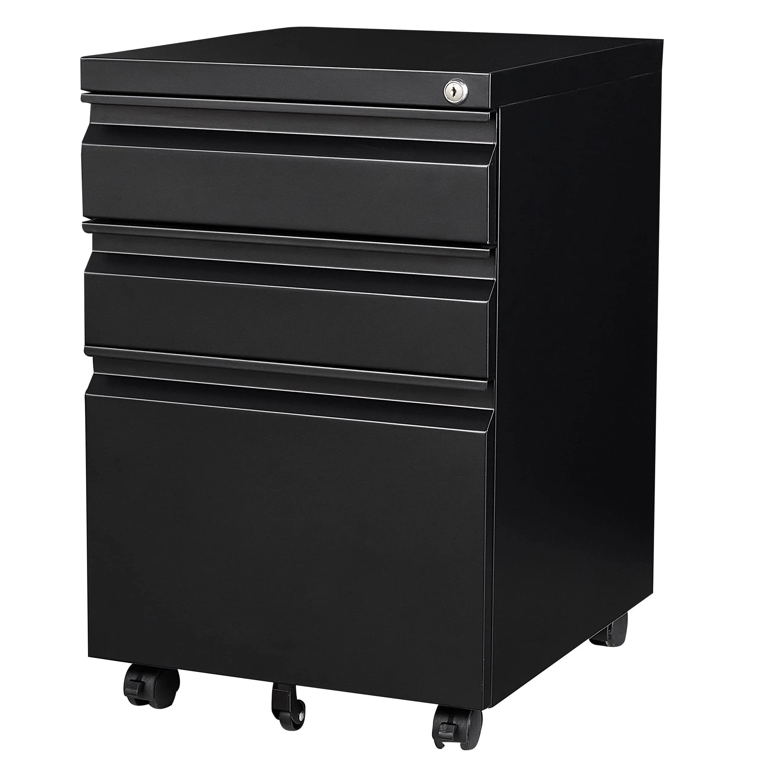 3 Drawer Rolling File Cabinet with Lock