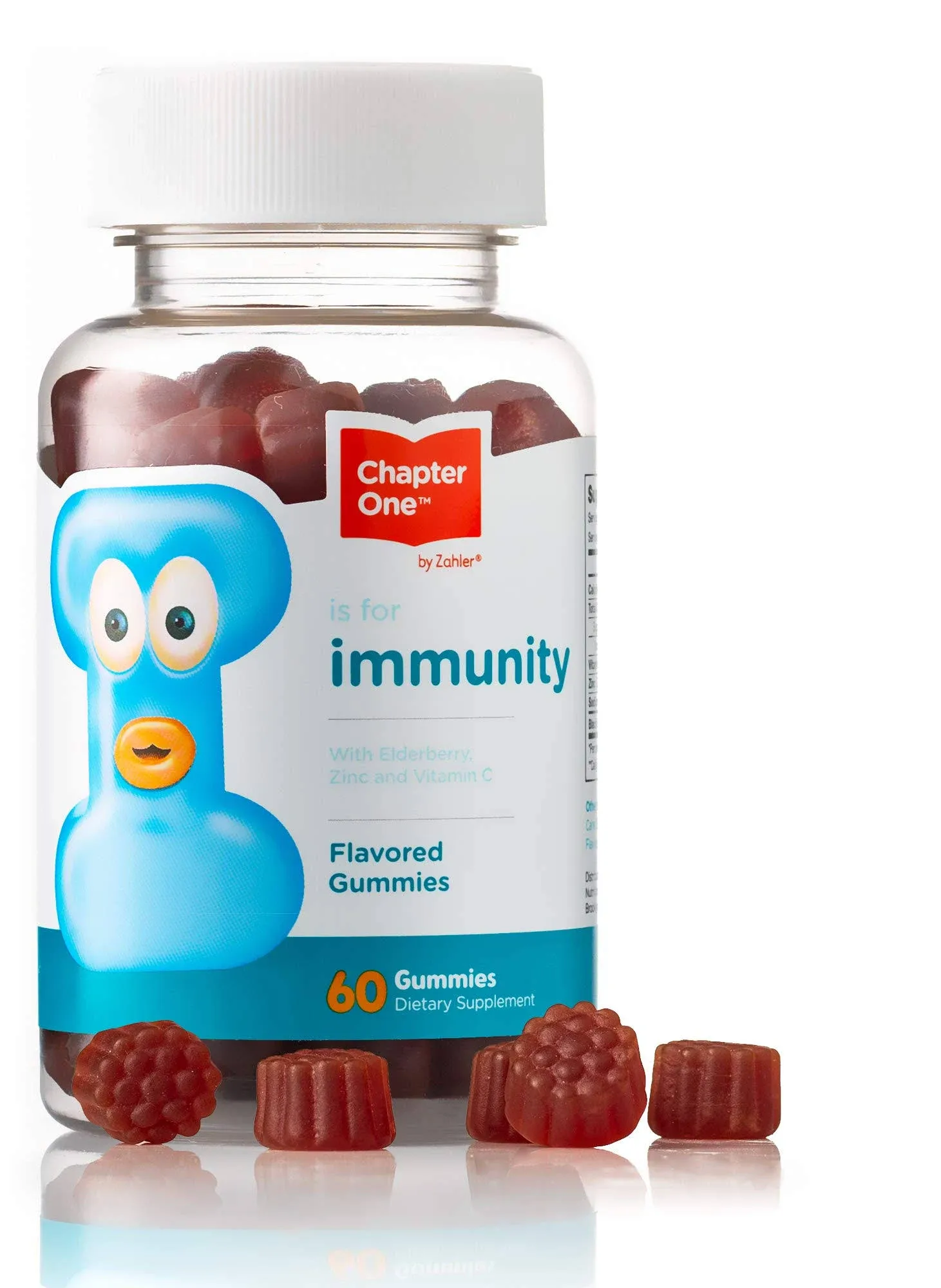 Zahler - Chapter One Immune Support Gummies for Kids with Vitamins C, Zinc & Black Elderberry (60 Flavored Gummies) Kosher Immunity Vitamin C & Elderberry Gummies for Kids & Adults - Made in USA