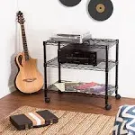 Honey-Can-Do 3-Tier Media Cart, Black