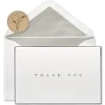 Thank You Cards with Envelopes, Silver Border (16-Count)