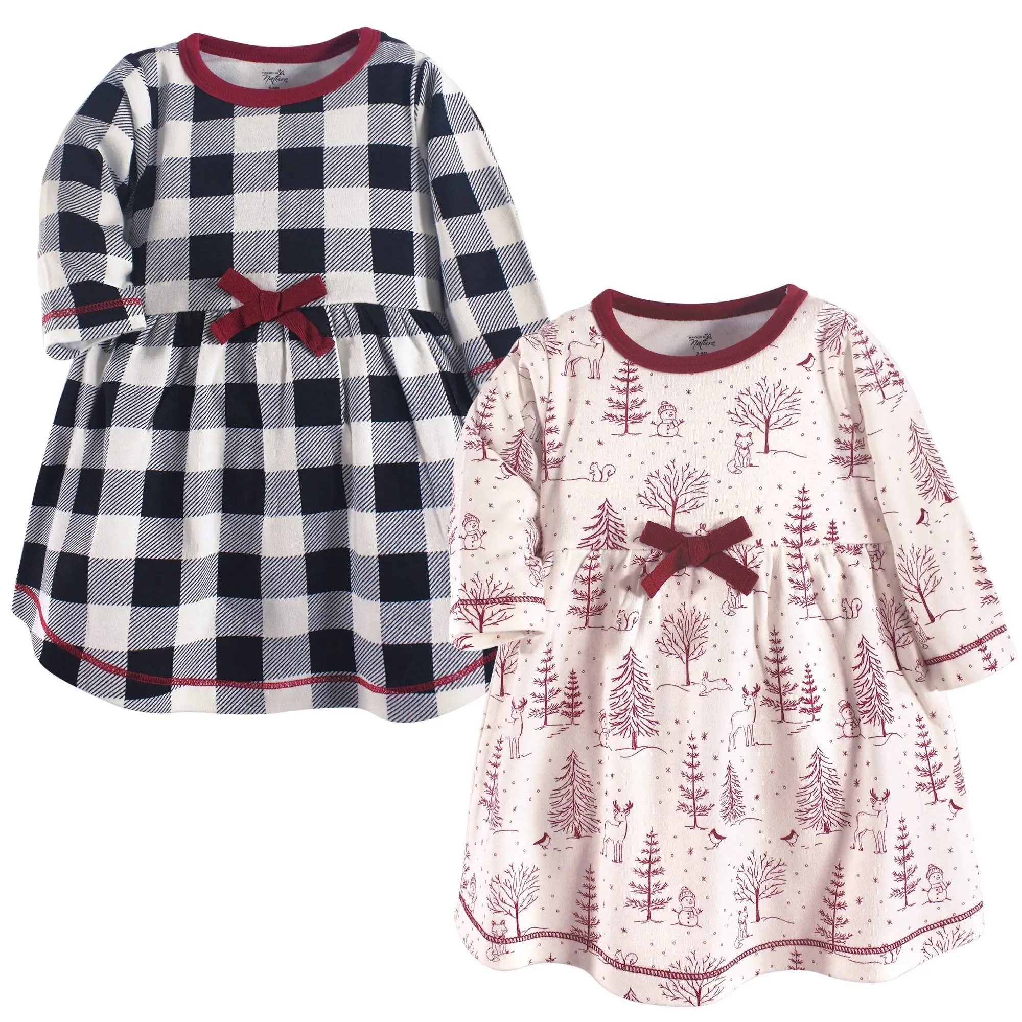 Touched By Nature Organic Cotton Dress, 2-Pack, Winter Woodland