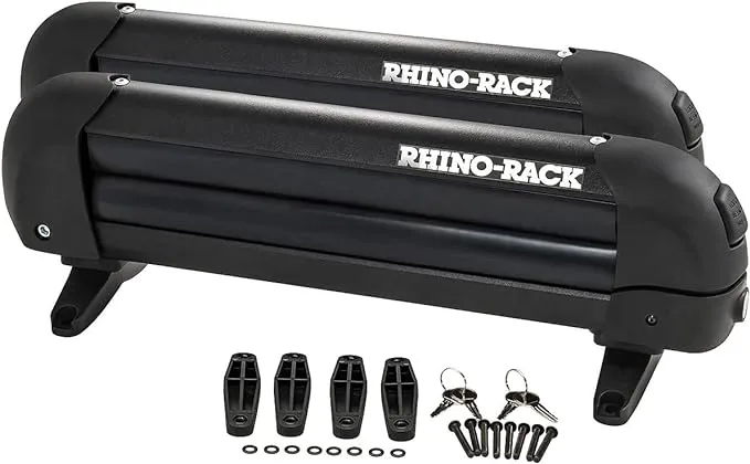 Rhino-Rack Carrier for Skis, Snowboards, Fishing Rods, Paddles, Skateboards, Water Skis, Wakeboard & More, Universal Mounting, Easy to Use, Locking, Lightweight & Heavy Duty, Suitable for All Vehicles