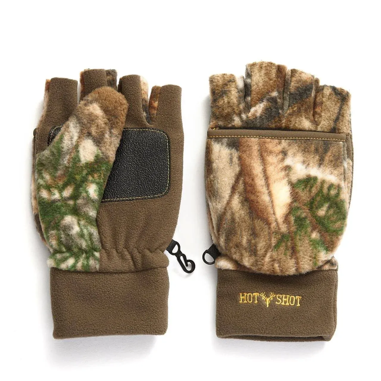 Hot Shot Men's Bulls Eye Fleece Pop-Top Mittens