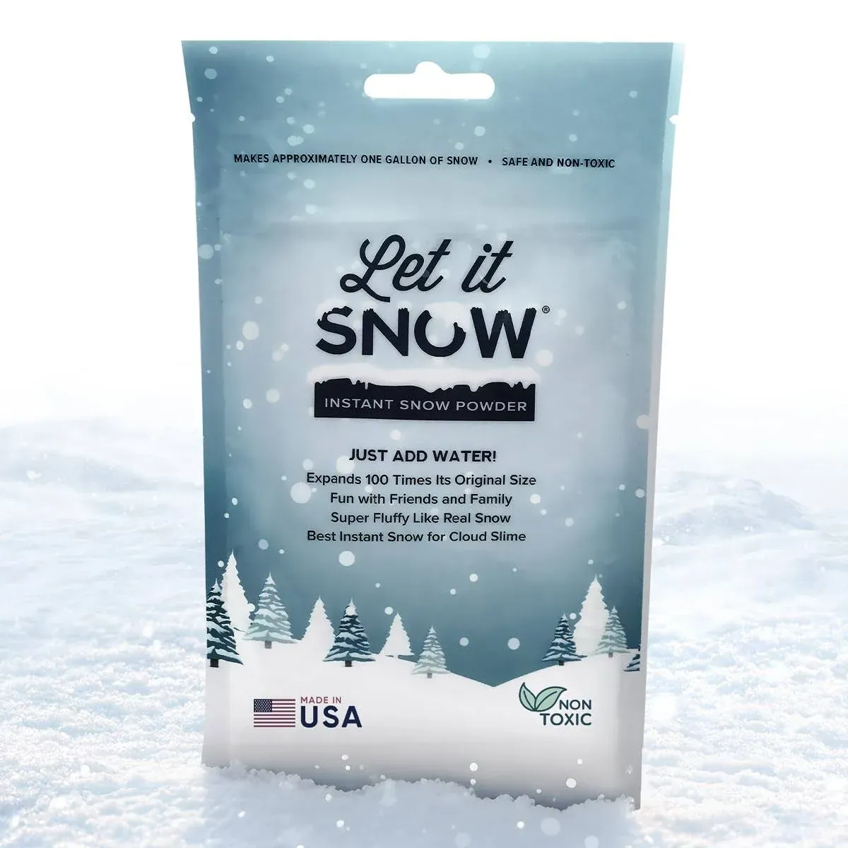 Let It Snow Instant Snow Powder - Made in The USA Premium Fake Artificial Snow - Great for Holiday Snow Decorations and Slime