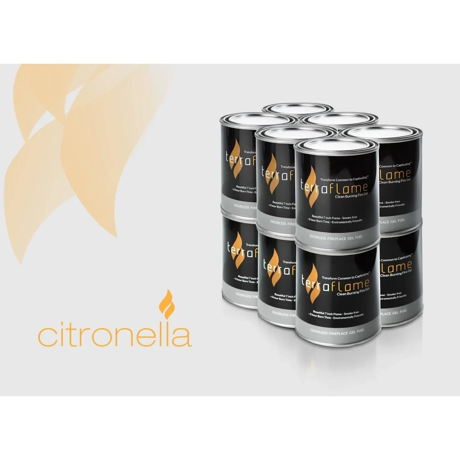 Terra Flame Citronella Gel Fuel by SunJel - 12 Pack Silver N/A