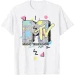 MTV Retro Shape Design Logo Graphic T-Shirt T-Shirt