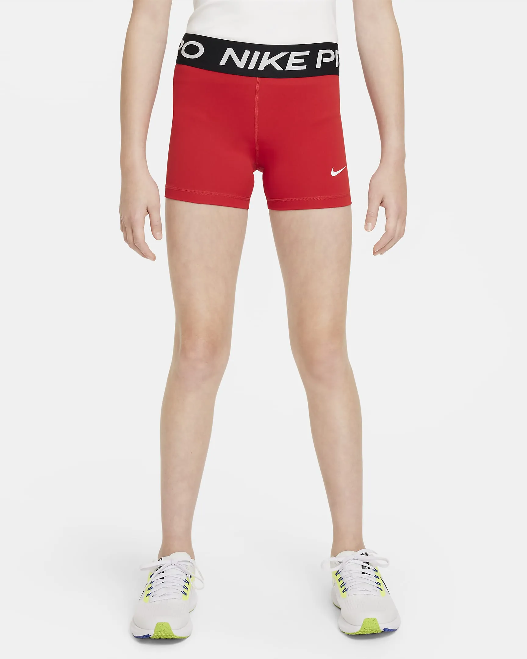 Nike Girls' 3” Pro Shorts, Large, University Red