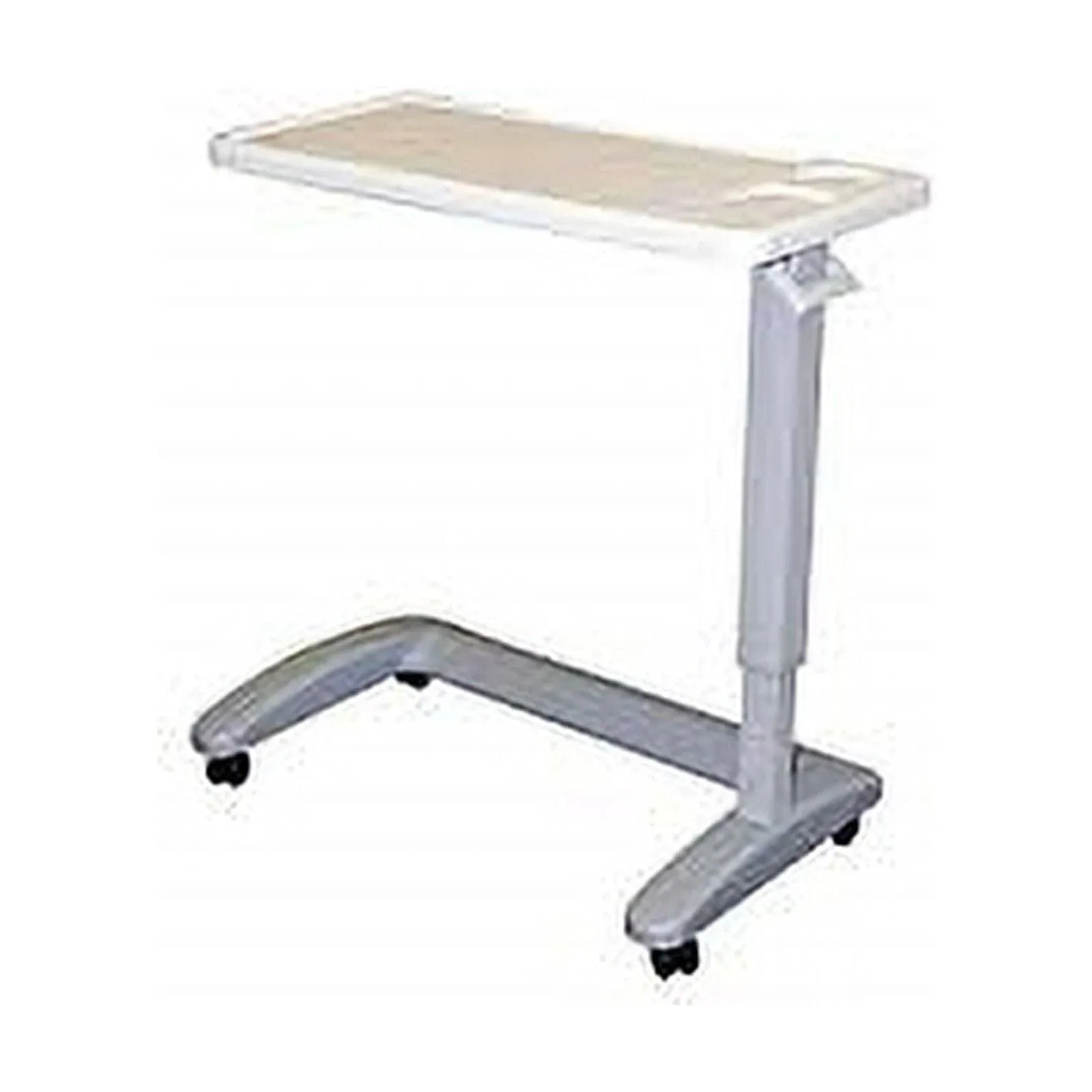 Adjustable Height Overbed Table with Swivel Wheels Large Surface Cup Holder