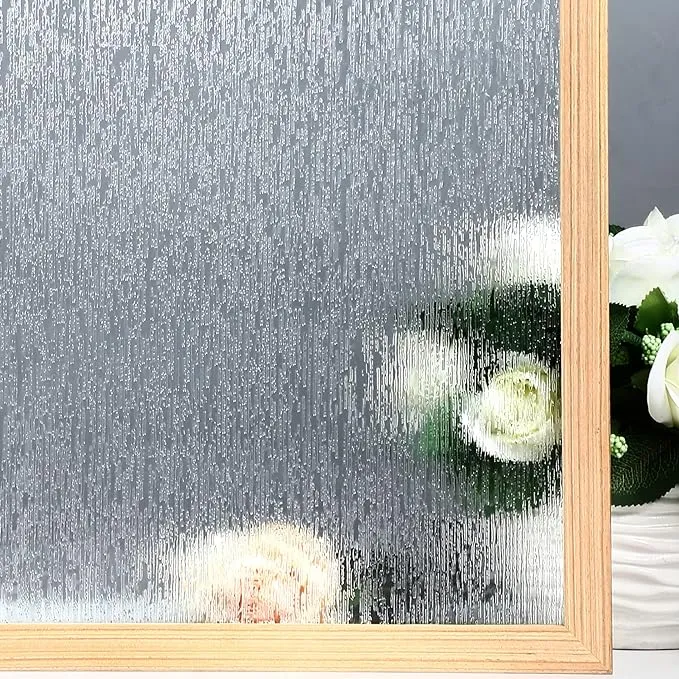 VELIMAX Rain Glass Window Film Privacy Static Window Clings Decorative Glass Sticker for Home Office Removable UV Protection Heat Control 23.6 x 78.7