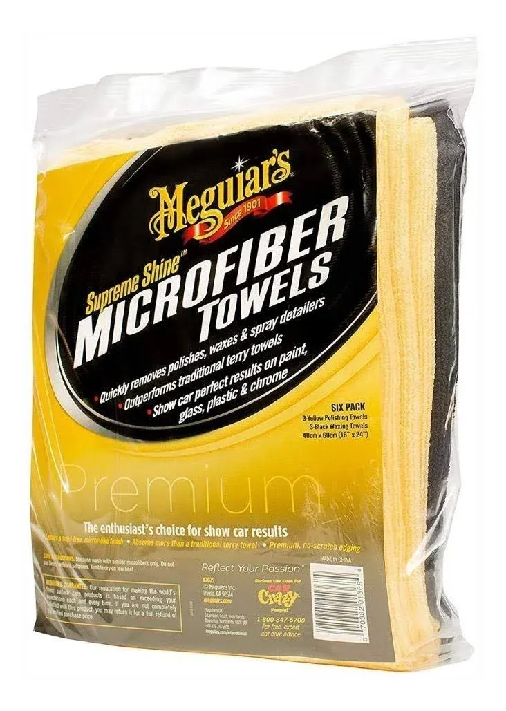 Meguiar's X2025 Supreme Shine Microfiber Towels - 6 Pack