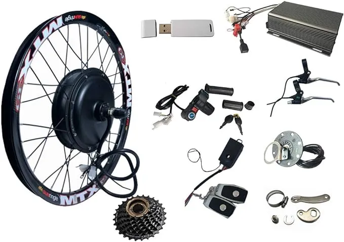 NBPOWER 3000W Electric Bike Conversion Kit with 3000W Brushless DC motor/E-Bike Conversion Kit,72V 80A Sabvoton controller with PAS and Alarm