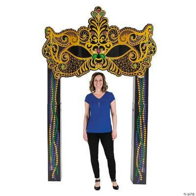 5 Feet Tall Mardi Gras Mask Cardboard Photo Booth Stand-Up Backdrop - Party Decor - 60" High x 45" Wide